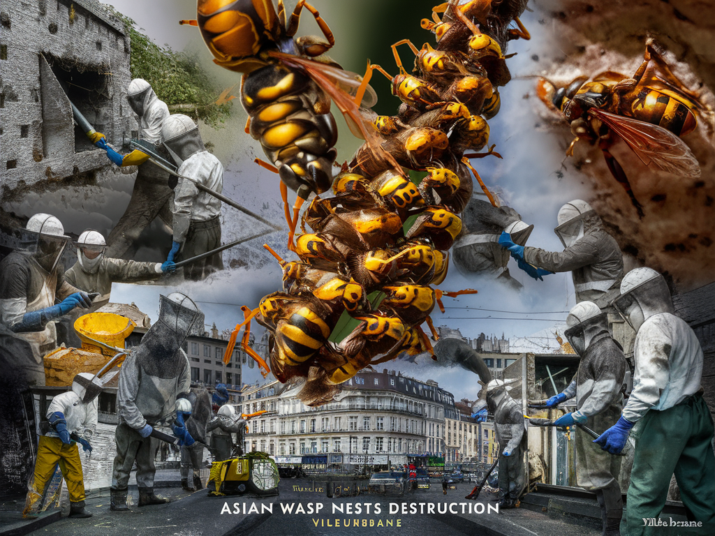 Destruction nids de frelons asiatiques Villeurbanne