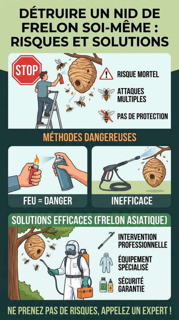 Détruire nid de frelon soi même : risques, méthodes et solutions efficaces contre le frelon asiatique